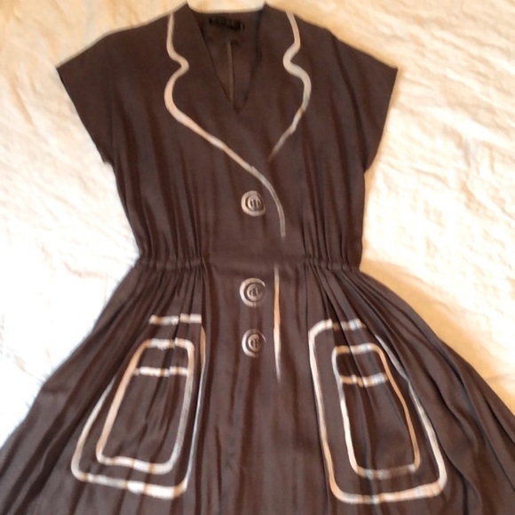 Ginger Jackie Tailor Vintage 50s New Look Pinup Dress Size 38/6 - Picture 7 of 12